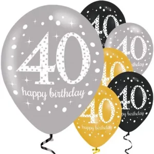 Balões Latex Happy Birthday 40 6un
