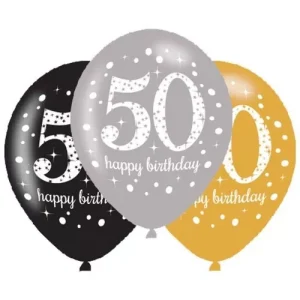 Balões Látex Happy Birthday 50 anos