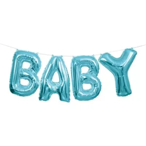 Balão Foil Bandeira Letras BABY Azul