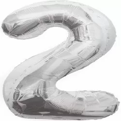 Balão Foil Prateado Nº 2 34″/86cm