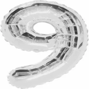 Balão Foil Prateado Nº 9 34″/86cm