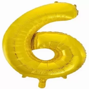 Balão Foil Dourado Nº 6 34″/86cm