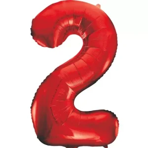 Balão Foil Vermelho Nº 2 34″/86cm