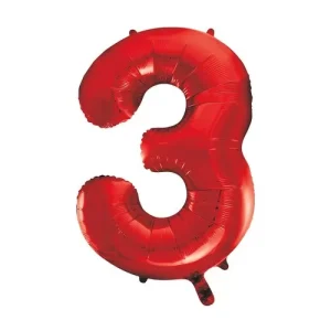 Balão Foil Vermelho Nº 3 34″/86cm