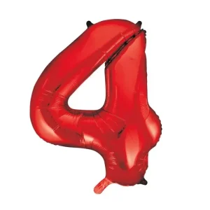 Balão Foil Vermelho Nº 4 34″/86cm