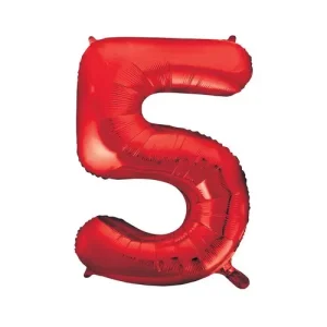 Balão Foil Vermelho Nº 5 34″/86cm