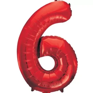Balão Foil Vermelho Nº 6 34″/86cm