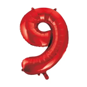 Balão Foil Vermelho Nº 9 34″/86cm