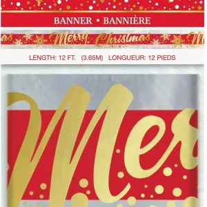Bandeira Natal Dourado 12ft