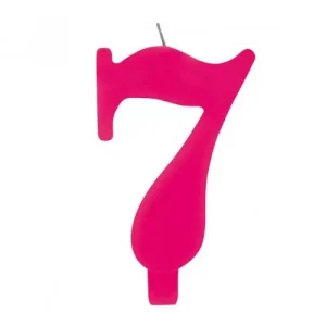 Vela 9,5cm Glitter Rosa nº 7
