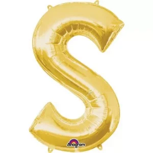 Balão Foil Letra S Dourado