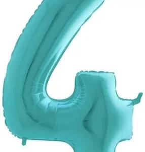 Balão Foil nº4 Azul Pastel 40″