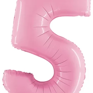 Balão Foil nº5 Rosa Pastel 40″