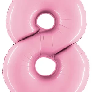 Balão Foil nº8 Rosa Pastel 40″