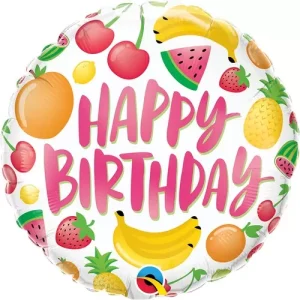 Balão Foil Frutos Happy Birthday