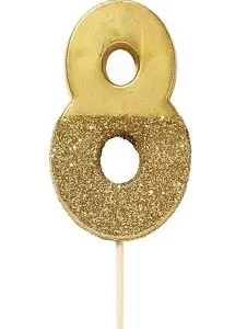 Vela Glitter TT nº 8 Dourado