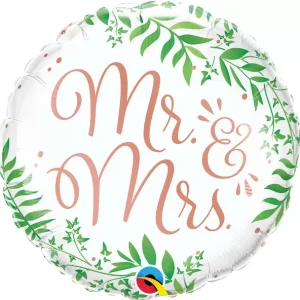 Balão Foil 18″/46cm Mr E Mrs Vegetação