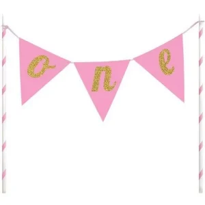 Topping Bolo ONE Rosa