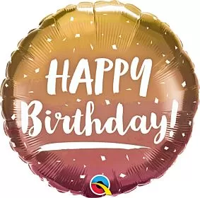 Balão Foil 18″ Happy Birthday Degradée Rose Gold