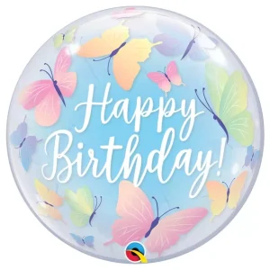 Bubble Happy Birthday Borboletas 22″/56cm