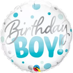 Balão Foil Birthday Boy Bolas Azuis 18″/46cm