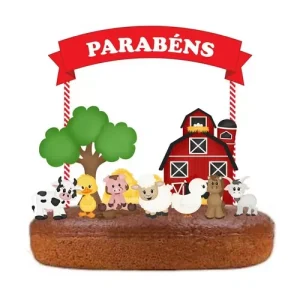 Topo de Bolo Animais da Quinta