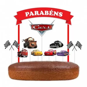 Topo de Bolo Carros de Corrida