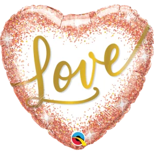 Balão Foil Coração Love Rose Gold