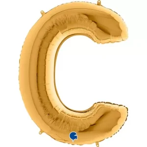 Balão Foil Letra C 40″/101cm Dourado