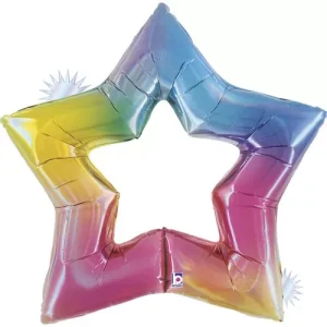 Balão Foil Estrela aberta Arco-iris