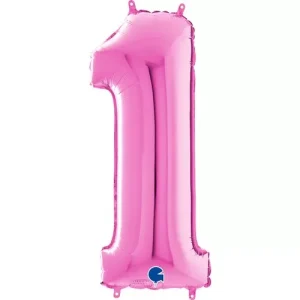 Balão Nº 1 Rosa 26″ 66cm