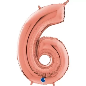 Balão Nº 6 Rosa Gold 26″ 66cm