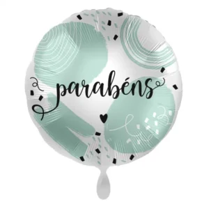 Balão Foil Verde Menta Parabéns