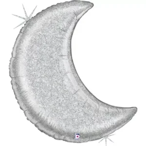 Balão Foil Lua Prateada c/ Glitter