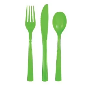 Conjunto Talheres Verde Lima 18 Unidades