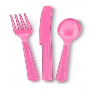 Conjunto Talheres Rosa Escuro 18 Unidades