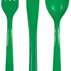 Conjunto de Talheres Verdes 18 Unidades