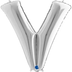 Balão Foil 40″ Grabo Letra V Prateado