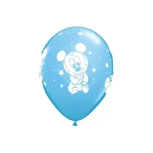 Balão Látex Mickey Bebé Azul