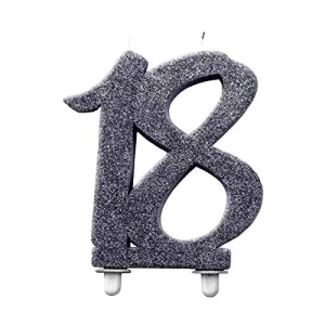 Vela 18 Glitter Preto