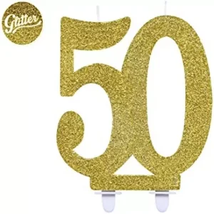 Vela número 50 Ouro Glitter