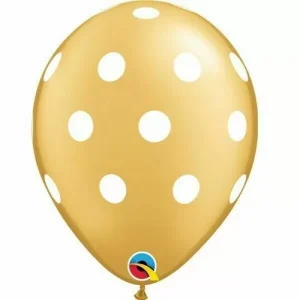Balão Látex Dourado com Bolas Douradas 12″