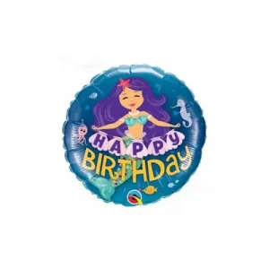 Balão Foil 18″ Sereia Happy Birthday