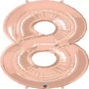 Balão Foil Qualatex 34″/86cm Rose Gold Nº 8