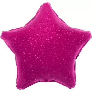 Balão Foil 19″ Estrela Rosa Escuro com Glitter