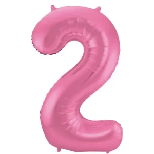 Balão Foil nº2 86cm Rosa Matt