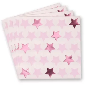 Guardanapos Estrelas Rosa 16 Unidades