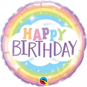 Balão Foil 18″ Happy Birthday Arco-íris