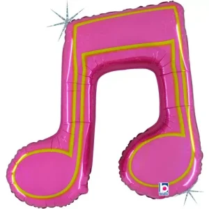 Balão Foil Nota Musical Double Rosa