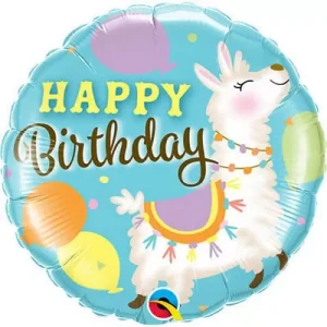 Balão Foil Happy Birthday Lama